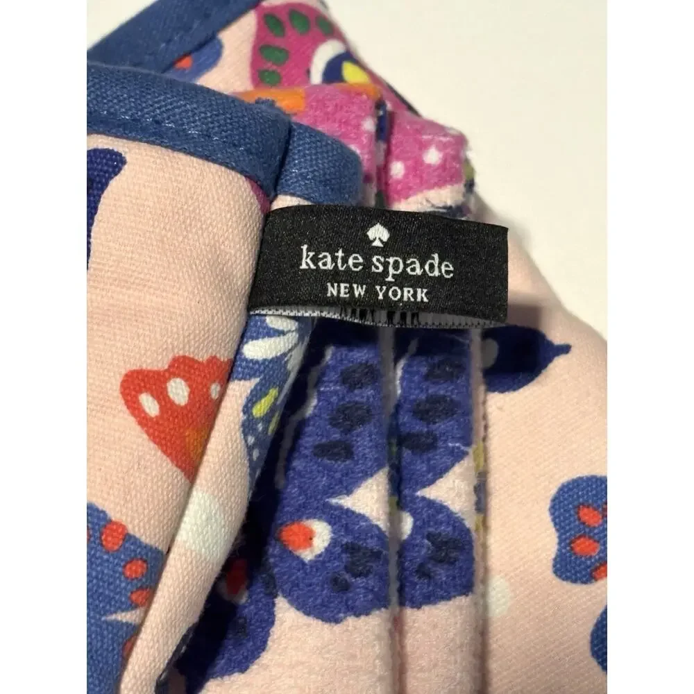 Kate Spade Butterfly Kitchen Towels Mini Oven Mitt Set NWT 4 Pcs Pink Multi